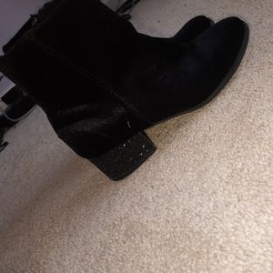 Old Navy Black Glitter Heel Bootie
